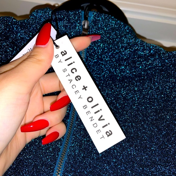 Alice & Olivia Inka Fitted Mini Dress in dark turquoise ––NWT - Picture 14 of 17